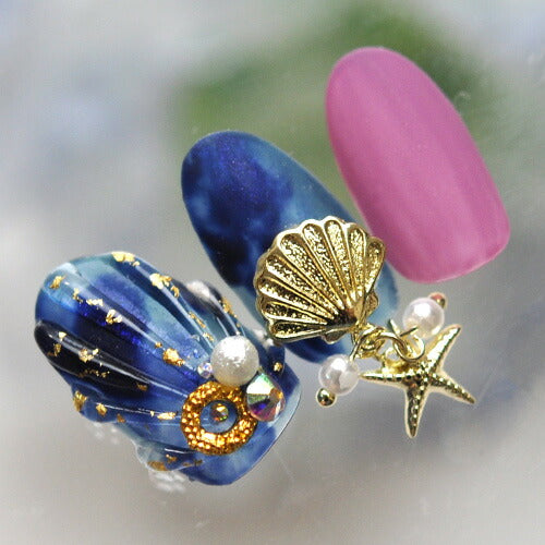 メタルパーツ ネイルジュエリー ネイルパーツ ヒトデ 貝 スウィング パール マリンパーツ「シェル・貝」 | メタル ネイル パーツ ジェルネイル ネイル用品 ネイルパーツ ジェル シェル スタッズ 夏 マリン シェルパーツ メタルスタッズ ネイル工房