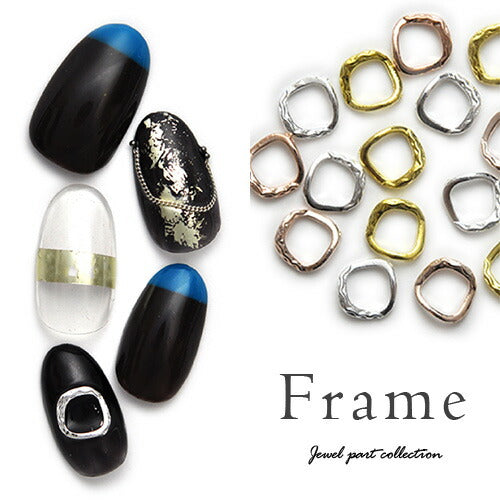 ネイルパーツ メタルパーツ フレーム ラウンド スクエア カーブ付 模様付き | ネイル ジェルネイル パーツ ネイル用品 デコ ネイルジュエリー ゴールド ネイル工房 ネイルアート ネイルグッズ デコパーツ ジェルネイルアート メタル ジェル ジェルネイルパーツ