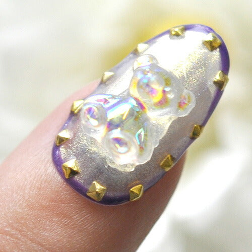 ネイルパーツ ( クリア / ホログラム / ラメ ) くまさん 立体 メタルパーツ | ジェルネイル ネイル パーツ ジェル ネイル用品 ネイルジュエリー ハンドメイド デコ メタル  ネイルアート ジュエリーネイル ネイルグッズ マット ネイル工房