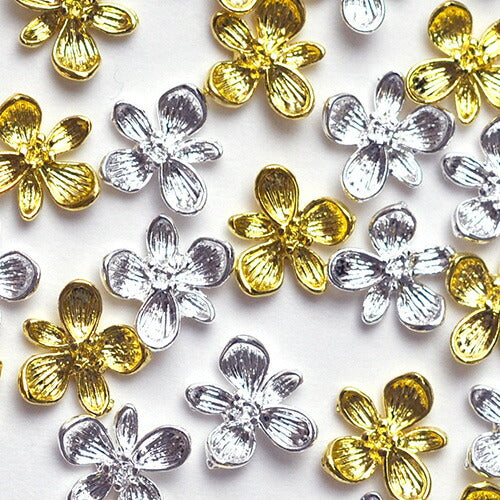 メタルパーツ 立体的なお花 ネイルアート ゴールド シンプル ジェルネイル 5個入 フラワーアート 和 | ネイル パーツ ネイルパーツ ジェル ネイル用品 フラワー メタル フラワーパーツ 花 ジュエリー ジェルネイル用品 ネイル工房