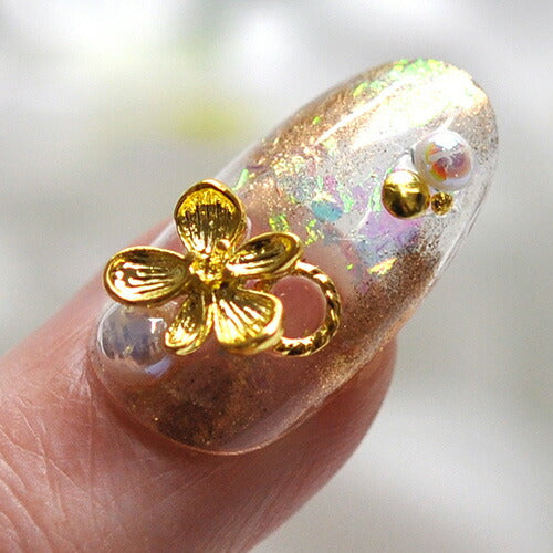 メタルパーツ 立体的なお花 ネイルアート ゴールド シンプル ジェルネイル 5個入 フラワーアート 和 | ネイル パーツ ネイルパーツ ジェル ネイル用品 フラワー メタル フラワーパーツ 花 ジュエリー ジェルネイル用品 ネイル工房