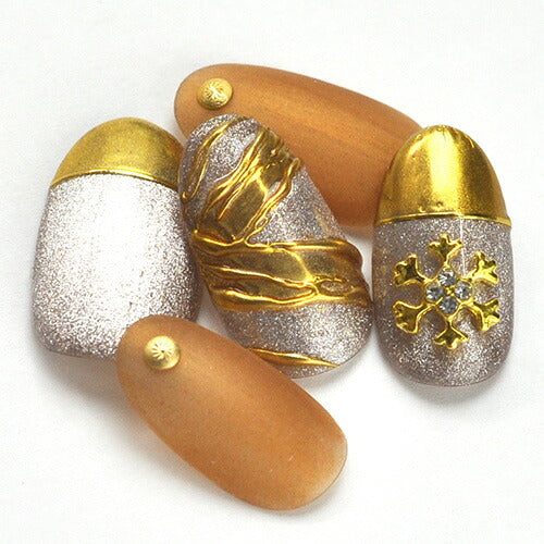 ネイルパーツ メタルパーツ 雪結晶 ビジューパーツ / ゴールドor