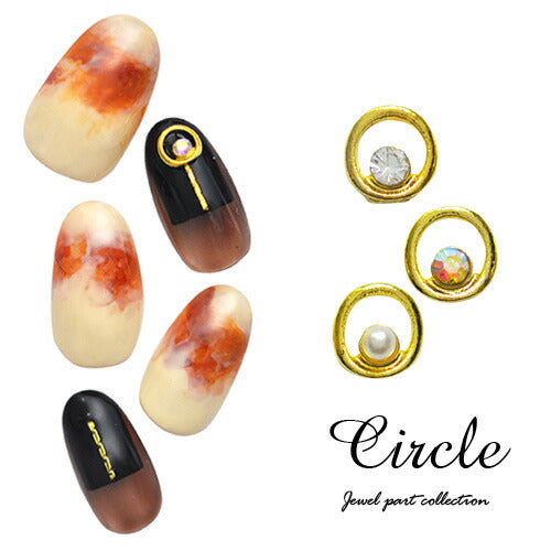 ネイルパーツ  メタルパーツ ラウンド　サークル ネイル パーツ ラインストーン クリスタル パール ネイルジュエリー ネイルアート ゴールド ジェルネイル | ネイル用品 ジェル ジェルネイル用品 アート メタル ジュエリー デコパーツ ネイル工房