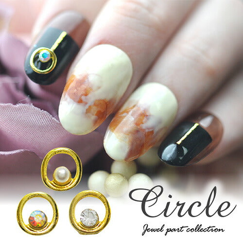 ネイルパーツ  メタルパーツ ラウンド　サークル ネイル パーツ ラインストーン クリスタル パール ネイルジュエリー ネイルアート ゴールド ジェルネイル | ネイル用品 ジェル ジェルネイル用品 アート メタル ジュエリー デコパーツ ネイル工房