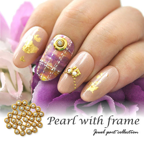 ジェルネイルやレジンに ネイルジュエリー 枠付き フレーム ホワイト