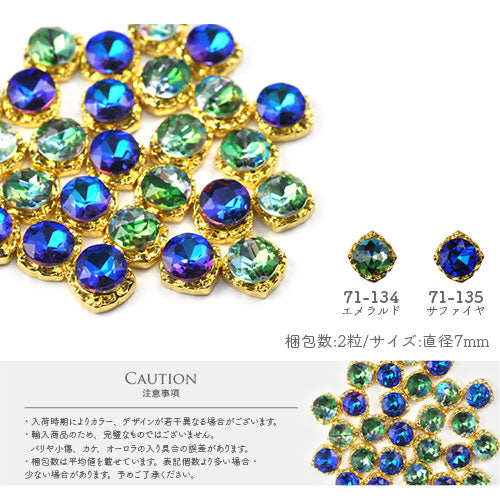 2個入 くじゃくの羽 大粒クリスタルのジュエリー 立体 ネイル