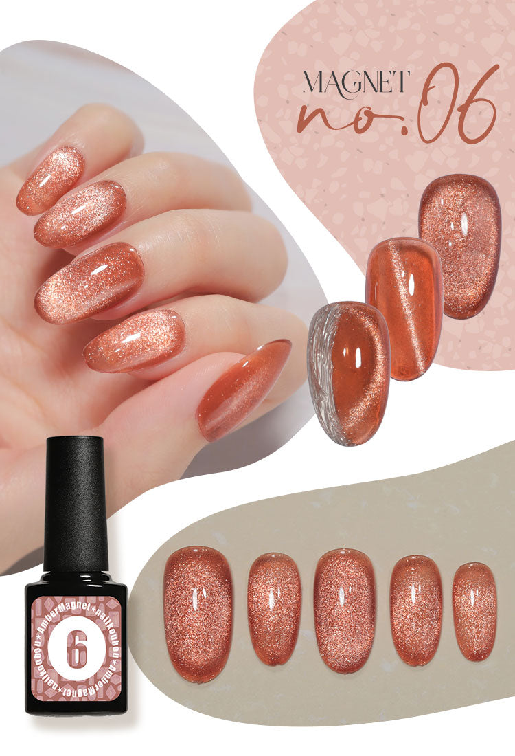 マグネットネイル 冬のWarmカラー アンバー 琥珀 『Amber Magnet』 カラージェル ジェルネイル クリアカラー  ネイルジェル アートジェル ジェルネイル用品 爪 カラージェルネイル ネイル工房 にわちゃん
