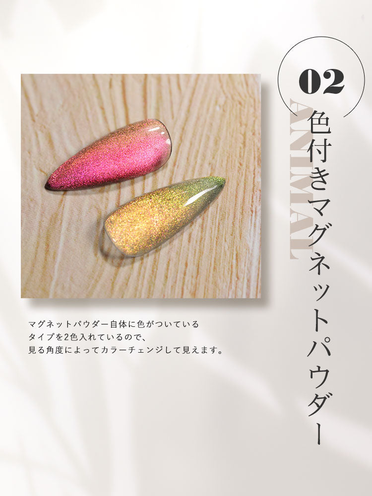 全6色セット】【ANIMAL☆MAGNET】マグネットネイル バイカラー くすみ