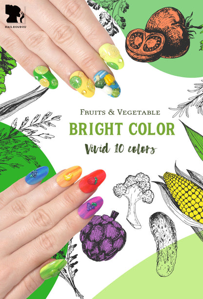 夏の元気 カラージェル ネオン ビタミン  ビビット『 BrightColor』 ジェルネイル   |    カラー ポリッシュ ネイルジェル アートジェル ジェルネイル用品 爪 カラージェルネイル ジェルネイルアート ネイル工房 にわちゃん