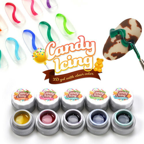 【全10色セット】アイシングジェル CandyIcingGel ぷっくり 3Dアート クリアカラー 高発色 カラージェル | カラー ポリッシュ ネイルジェル アートジェル ジェルネイル用品 爪 カラージェルネイル ジェルネイルアート ネイル工房 にわちゃん