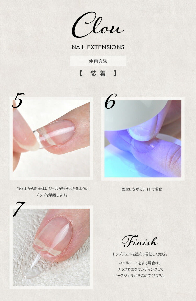 新発想ジェルでできたネイルチップ 選べる 5種類 120枚入 アセトンで