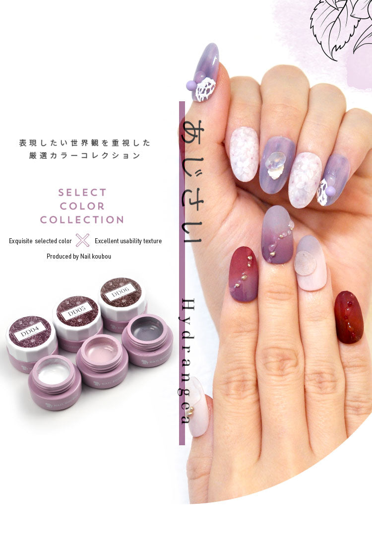 【全6色セット】カラージェル DDシリーズ フラワー 紫陽花 あじさい  ジェルネイル セレクトカラージェル | カラー ポリッシュ ネイルジェル アートジェル ジェルネイル用品 爪 カラージェルネイル ジェルネイルアート ネイル工房 にわちゃん