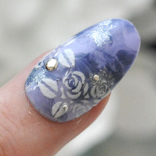 ネイルシール フラワー 薔薇 バラ ユリ 3D ホワイト ネイルアート| 3d