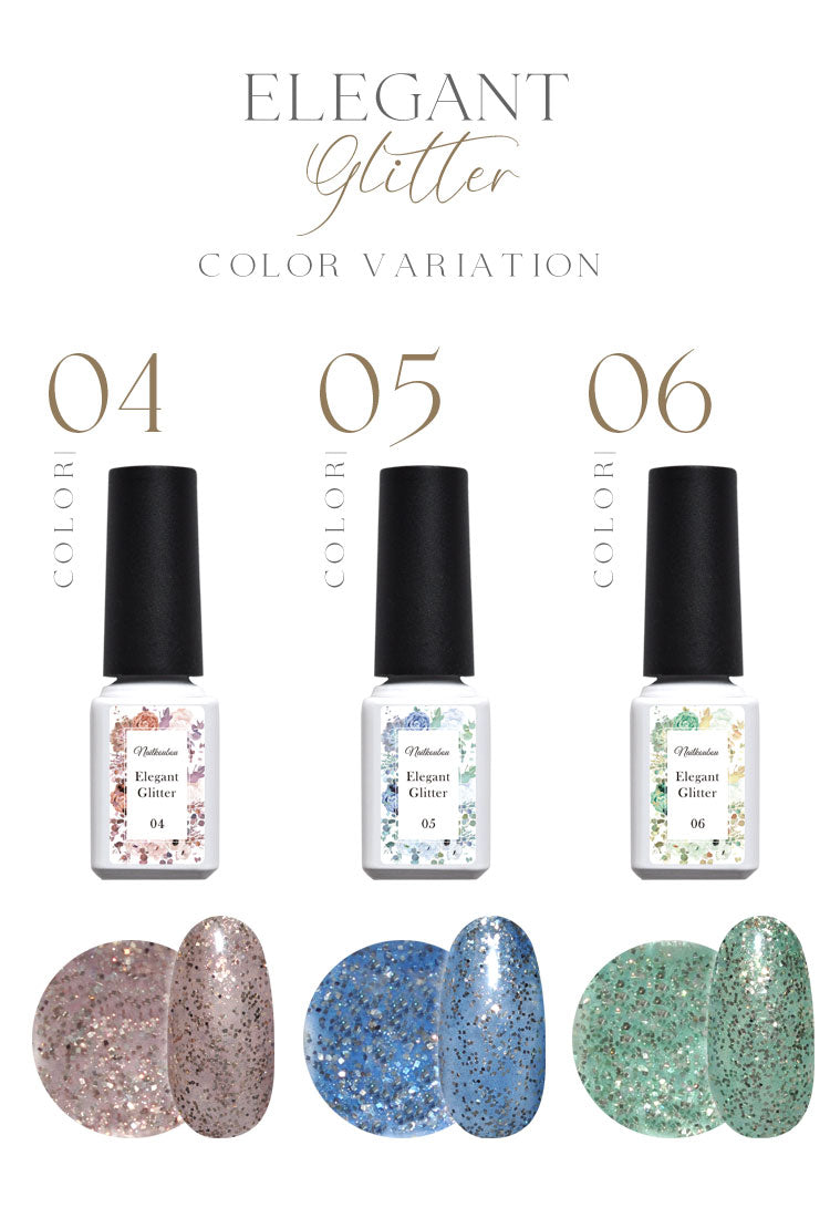 全6色セット】上品な輝き Elegant Gritter カラージェル ラメ入り