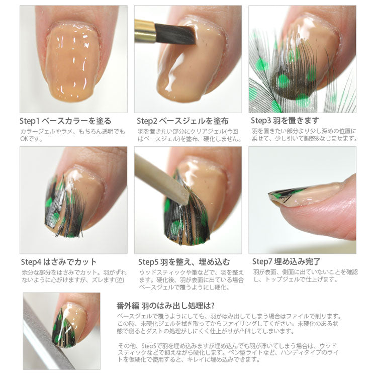 【本物を求める方へ】2015年最新作 リアルフェザー全11色！ジェルネイルへの埋め込みOK 3枚入 | ジェルネイル ネイルパーツ パーツ ネイル用品 ジェル ネイル アート ネイルアート ジェルネイル用品 ジュエリー 羽根 羽 セルフネイル