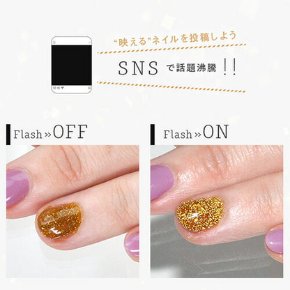 フラッシュグリッタージェル 8ml フラッシュグリッター フラッシュパウダー フラッシュで輝くSNS映え フラッシュ 光る | カラージェル カラー ポリッシュ ネイルジェル ラメ ゴールド シルバー ネイル工房 にわちゃん