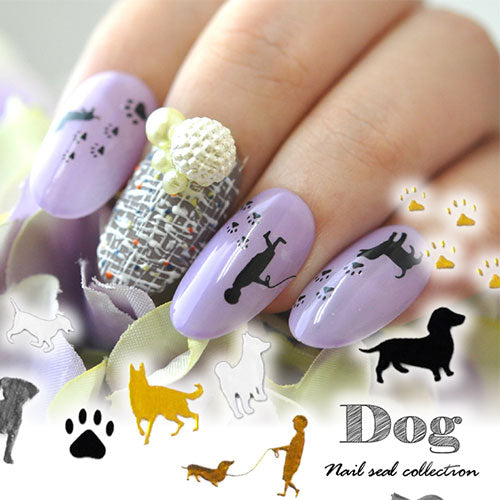 ネイルシール 極薄 犬 ドック ダックス レトリバー ポメラニアン 足跡 ゴールド シルバー | ジェルネイル ネイル パーツ ネイル用品 ネイルパーツ シール ジェル ジェルネイルシール 貼るだけ ネイルアートシール セルフネイル