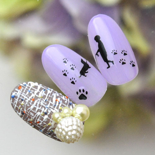 ネイルシール 極薄 犬 ドック ダックス レトリバー ポメラニアン 足跡