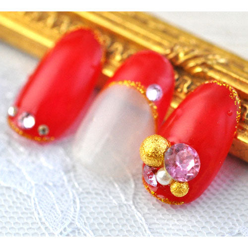 メタルパーツ ネイルジュエリー ネイルパーツ ( ゴールド / シルバー ) ネイルパーツ 大粒 コットンパール風 メタルブリオン | ジェルネイル ネイル パーツ ジェル ネイル用品 ブリオン パール デコ メタル  ネイルアート ジュエリーネイル 真珠 ネイル工房