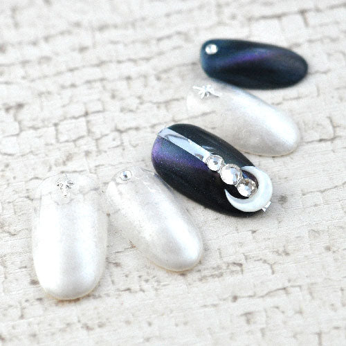 ジェルネイル＆レジンに ネイルパーツ 天然貝 月型 ギャラクシー シェル シェルムーンパーツ | ジェルネイル ネイル パーツ ネイル用品 ジェル シェルパーツ ネイルジュエリー ストーン 月モチーフ 貝殻 ジェルネイル用品 ネイル工房