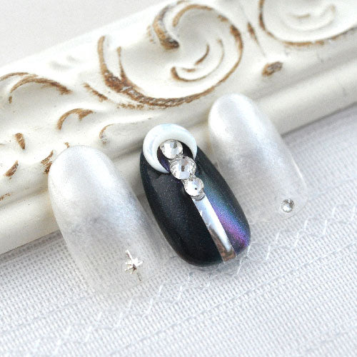 ジェルネイル＆レジンに ネイルパーツ 天然貝 月型 ギャラクシー シェル シェルムーンパーツ | ジェルネイル ネイル パーツ ネイル用品 ジェル シェルパーツ ネイルジュエリー ストーン 月モチーフ 貝殻 ジェルネイル用品 ネイル工房