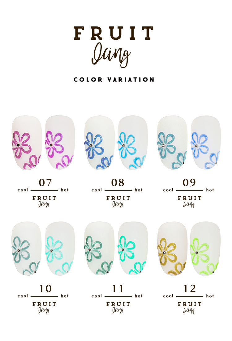 【FruitIcing13～22セット】温度で色が変化する アイシングジェル  カメレオン アイシング ジェルネイル カラージェル | カラー ポリッシュ ネイルジェル アートジェル ジェルネイル用品 爪 カラージェルネイル ジェルネイルアート ネイル工房 にわちゃん