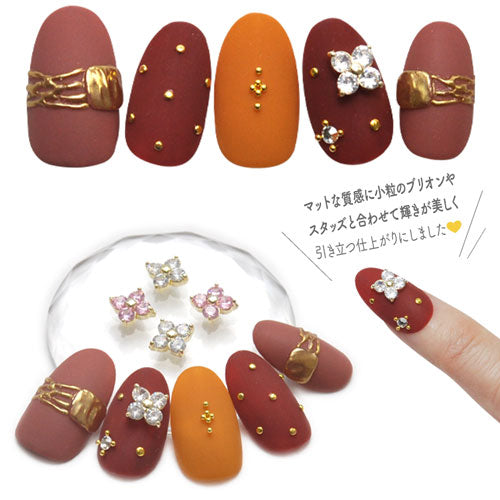 ジルコニア使用 フラワー パーツ ネイル 花 春 薔薇 ジェルネイル ネイルジュエリー ネイルアート クリスタル ローズ ピンク | ネイルパーツ ネイル用品 ジェル ジェルネイルパーツ 花 ジェルネイル用品 セルフネイル ストーン ネイルグッズ  ネイル工房