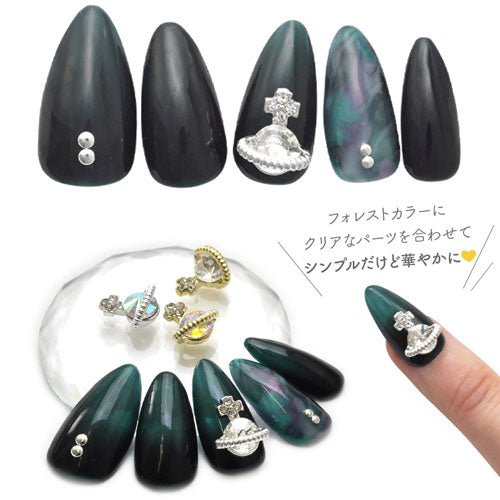 ネイルパーツ 選べる10色 2個入 土星 サターン カラフル 惑星