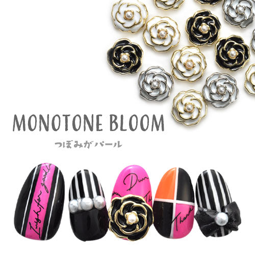 ネイルパーツ 2個入 フラワー パーツ ネイル カメリア 薔薇 パール