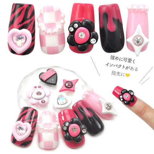 ネイルパーツ メタルパーツ ネイルジュエリー 原宿系 ハート フラワー