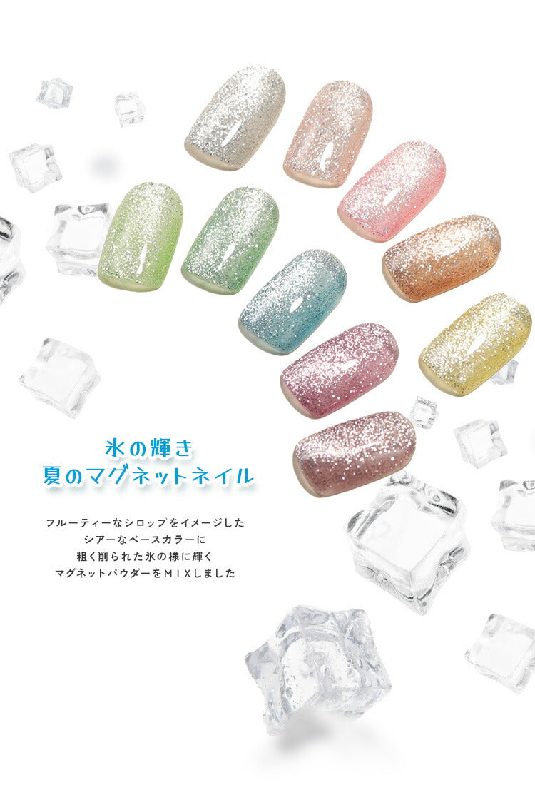 値段交渉⭕️ネイルセット 夏ネイルは絶対コレ！かき氷マグネット 85ミクロンでギラギラ