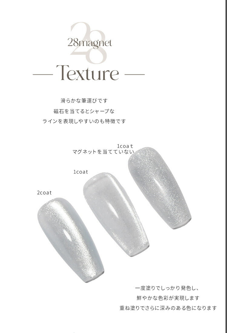 ニッケルフリーでダイヤモンドの輝き マグネットネイル 「28mag」 黒くなりにくい カラージェル ジェルネイル クリアカラー  ネイルジェル アートジェル ジェルネイル用品 爪 カラージェルネイル ネイル工房 にわちゃん