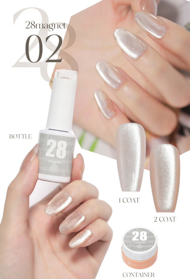 ニッケルフリーでダイヤモンドの輝き マグネットネイル 「28mag」 黒くなりにくい カラージェル ジェルネイル クリアカラー  ネイルジェル アートジェル ジェルネイル用品 爪 カラージェルネイル ネイル工房 にわちゃん