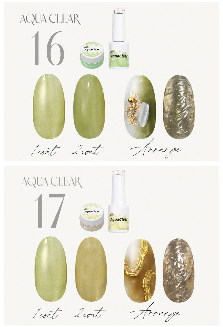 Aqua Clear ムラになりにくいクリアカラー　【訳アリ特価】 マグネットネイルの上からカラーをプラス カラージェル ジェルネイル ネイルジェル アートジェル ジェルネイル用品 爪 カラージェルネイル ネイル工房 にわちゃん