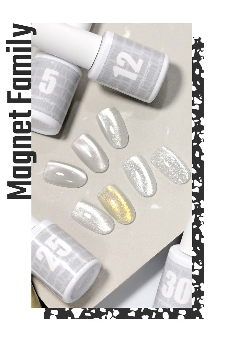 マグネットネイル 「MagnetFamily」 粗さで選ぶ クリアカラーを重ねて奥行きマグネットアート 黒くなりにくい カラージェル ジェルネイル クリアカラー  ネイルジェル アートジェル カラージェルネイル ネイル工房 にわちゃん