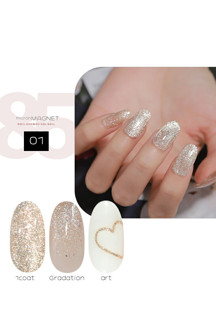 新色10色追加 マグネットネイル 「85micron」 ギラギラ輝く粗マグにボトルタイプが登場 肌馴染みが良いナチュラルカラー マグネットパウダー  カラージェル ジェルネイル ネイルジェル カラージェルネイル ネイル工房 にわちゃん