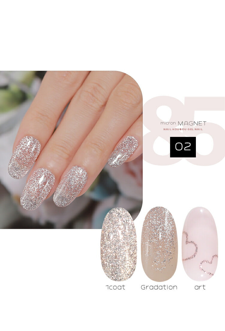 新色10色追加 マグネットネイル 「85micron」 ギラギラ輝く粗マグにボトルタイプが登場 肌馴染みが良いナチュラルカラー マグネットパウダー  カラージェル ジェルネイル ネイルジェル カラージェルネイル ネイル工房 にわちゃん