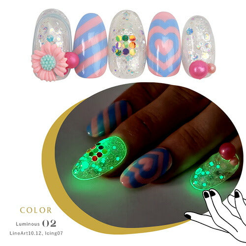 暗いところで光る ルミナス カラージェル ハロウィンやパーティに個性的なジェルネイル | ホログラム ラメ 夜光 カラー ポリッシュ ネイルジェル アートジェル ジェルネイル用品 爪 カラージェルネイル ジェルネイルアート ネイル工房 にわちゃん