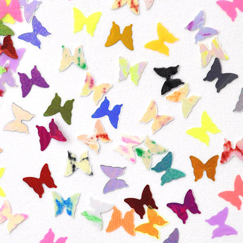 蝶々 ホログラム 12色セット ネイルアート デコ | ラメ ジェルネイル ネイル パーツ 花 ジェル ネイル用品 メタル デコパーツ ジュエリーネイル ネオン ミックス ジェルネイルパーツ ネイル工房