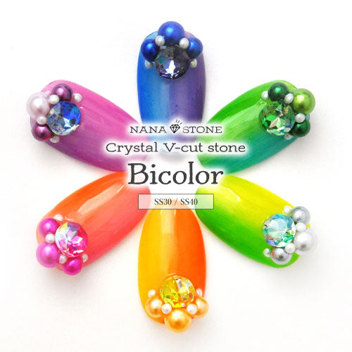 ラインストーン ビカラー バイカラー クリスタル クリスタル製 ビジュー Vカット 宝石 ジェルネイル | ネイル ネイル用品 ジェル ストーン ガラスストーン 石 ネイルアート セルフネイル ジェルネイルアート パーツ ネイルパーツ ガラス vカットストーン ネイルジュエリー