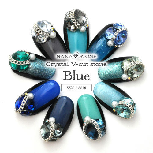 ラインストーン ブルー系 クリスタル クリスタル製 ビジュー Vカット 宝石 ジェルネイル | ネイル ネイル用品 ジェル ストーン ガラスストーン 石 ネイルアート セルフネイル デコパーツ 小 ジェルネイルアート パーツ ネイルパーツ ガラス vカットストーン ネイルジュエリー