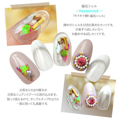 偏光シェル12色セット シェル 天然貝 高品質 極薄 ジェルネイル レジン | ネイル パーツ ネイル用品 ネイルパーツ デコ用品 クラッシュシェル ネイルジュエリー シェルフレーク ネイルアート ジェル ジュエリー ジェルネイル用品 シェルストーン