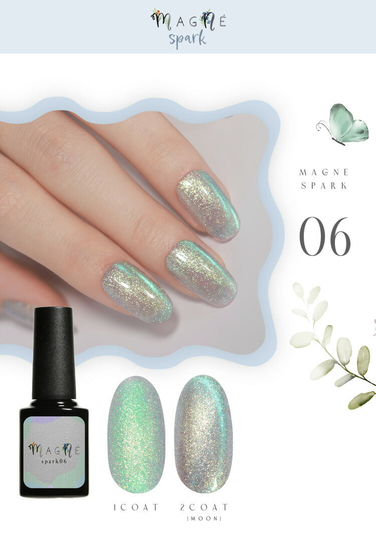 【全品半額coupon事前配布中】Magneマグネカラージェルジェルネイルミストスパーク5micron5ミクロンマグネットネイルクリアカラーアートジェルジェルネイル用品爪ネイル工房にわちゃん