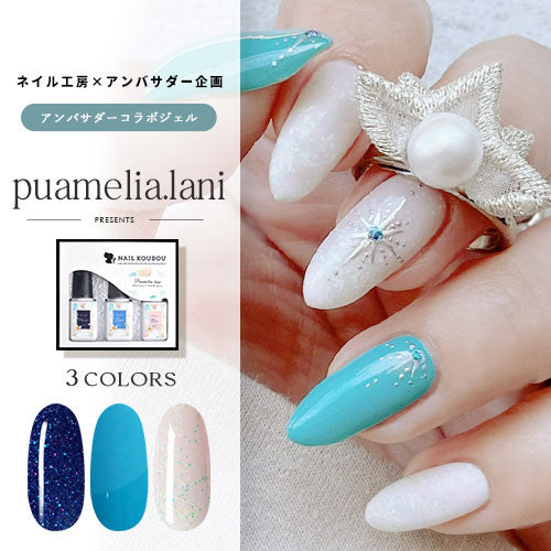 【puamelia.lani×ネイル工房】 アンバサダーコラボ企画 3本セット ジェルネイル カラージェル | カラー ポリッシュ ネイルジェル  アートジェル ジェルネイル用品 爪 カラージェルネイル ジェルネイルアート にわちゃん