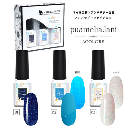 【puamelia.lani×ネイル工房】 アンバサダーコラボ企画  3本セット ジェルネイル カラージェル | カラー ポリッシュ ネイルジェル アートジェル ジェルネイル用品 爪 カラージェルネイル ジェルネイルアート にわちゃん