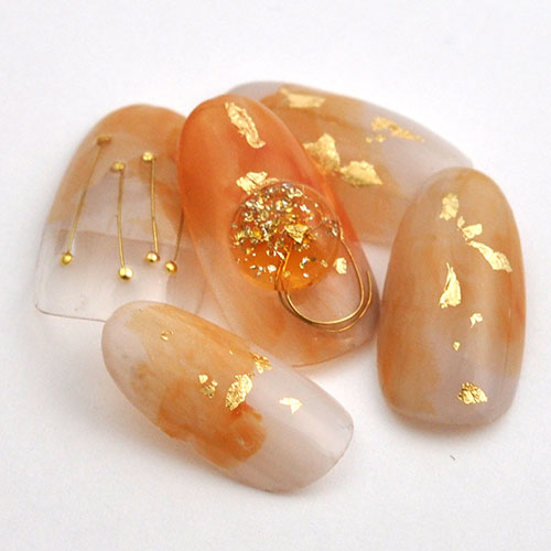 ラインストーンセット 金箔入り ラインストーン ガラスドーム 6個セット 合計60個前後 | ジェルネイル ネイル パーツ ジェル ネイル用品 ネイルパーツ ストーン ネイルアート デコパーツ 大粒 オーバル ジェルネイル用品 アート グッズ 金箔 ネイル工房