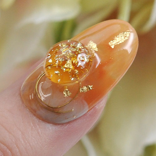 ラインストーンセット 金箔入り ラインストーン ガラスドーム 6個セット 合計60個前後 | ジェルネイル ネイル パーツ ジェル ネイル用品 ネイルパーツ ストーン ネイルアート デコパーツ 大粒 オーバル ジェルネイル用品 アート グッズ 金箔 ネイル工房