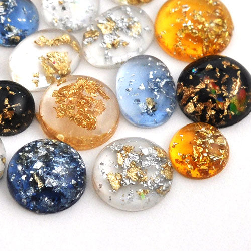 ラインストーンセット 金箔入り ラインストーン ガラスドーム 6個セット 合計60個前後 | ジェルネイル ネイル パーツ ジェル ネイル用品 ネイルパーツ ストーン ネイルアート デコパーツ 大粒 オーバル ジェルネイル用品 アート グッズ 金箔 ネイル工房