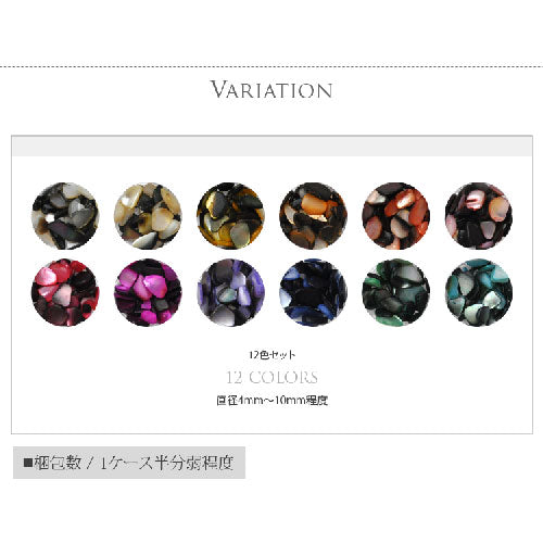 大人の天然貝シェルストーン 12色セット | ジェルネイル ジェル ネイル パーツ ネイルパーツ ネイル用品 セット シェル シェルストーン ストーン 夏 デコ ストーンセット ジェルネイルパーツ ネイルアート マーメイド シェルパーツ フットネイル 貝