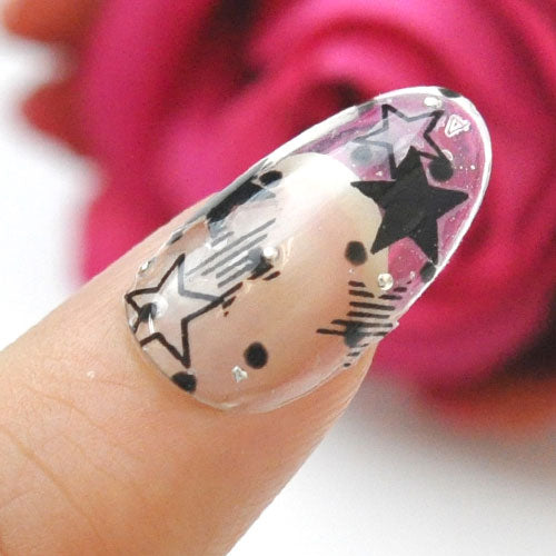 ネイルシール 極薄 星 スター ボーダー ネイルアート パーティ